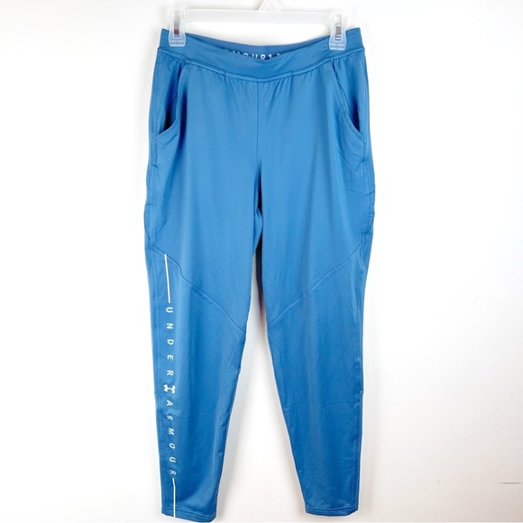 Under Armour Women’s Lightweight Leggings Joggers Blue Pockets Small Athleisure - Picture 1 of 9